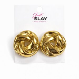 slay knot statement studs – gold